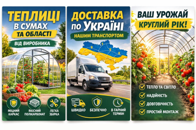 Надійні теплиці в Сумах та області — врожай цілий рік