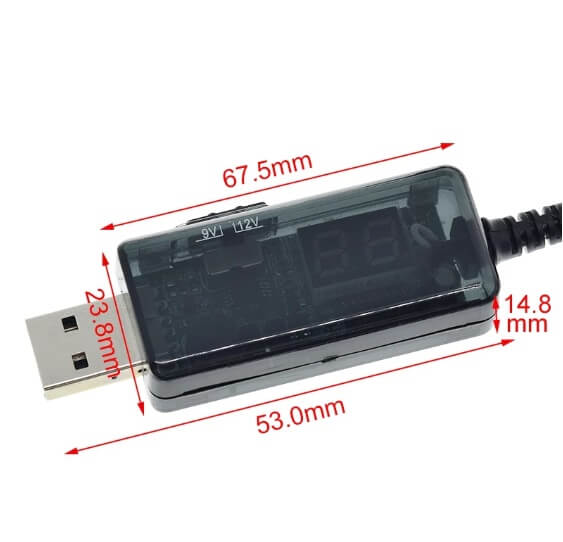 Підвищуючий USB-перетворювач напруги 5V-9/12V TZT