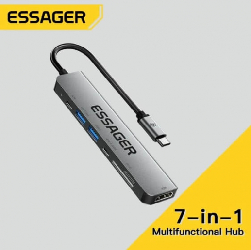 Концентратор HAB USB Type C Essager 7 в 1