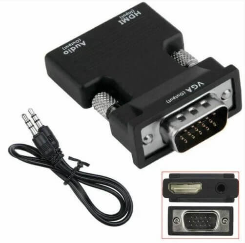 Переходник  VGA - HDMI F/M с аудио выходом 3,5 мм и питанием