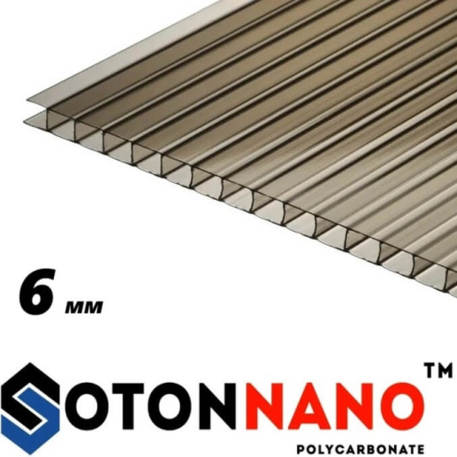 Сотовый поликарбонат Soton Nano 6 мм 2,1х6 м