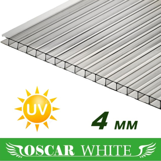 Cellular polycarbonate Oscar White 2100х6000х4 mm