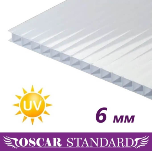 Стільниковий полікарбонат Oscar Standart 2100х6000х6 мм
