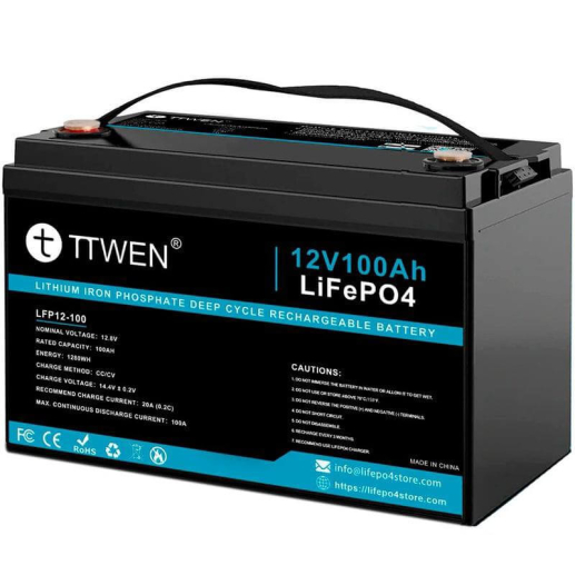 Battery TTWEN LiFePO4 12V 100AH 1280Wh BMS