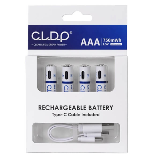 Акумуляторна батарейка AAA CLDP Li-Ion 1.5V 750mWh Type-C USB 4 шт