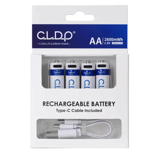 Акумуляторна батарейка AA CLDP Li-Ion 1.5V 2600mWh Type-C USB 4 шт